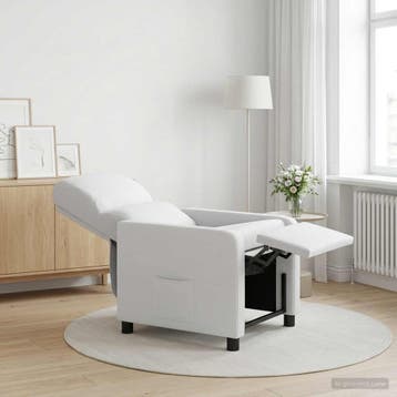 vidaXL Recliner Wit Polyester, Verzenden