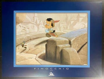 Pinocchio - 3 Ensemble de 3 affiches d’art offset grand