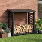 vidaXL Brandhoutrek Antracietkleurig 114 x 46 x 101 cm PP, Doe-het-zelf en Bouw, Containers, Verzenden