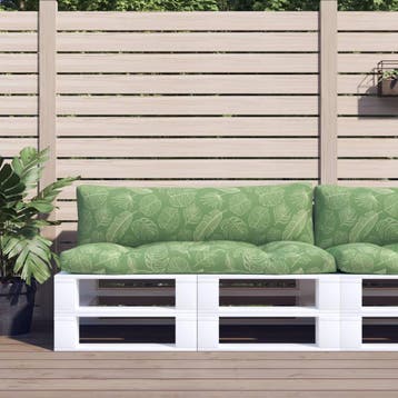 vidaXL Palletkussens 2 st bladpatroon oxford stof, Verzenden, Nieuw