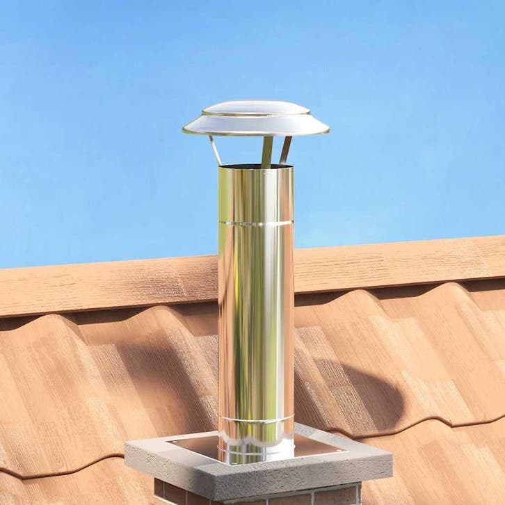 vidaXL Rain Cover Schoorsteen Zilver 25 x 25 x 20 cm, Maison & Meubles, Poêles, Envoi
