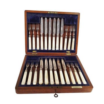 Zachariah Barraclough & Sons - Bestekset voor 12 personen, Antiek en Kunst, Antiek | Zilver en Goud