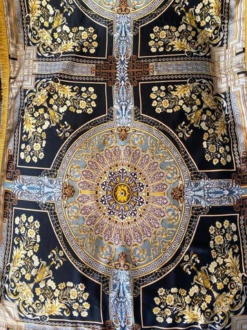 San Leucio - Plaid en cachemire et soie néo-baroque doré -
