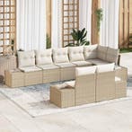 vidaXL Tuinbank Set met opslag 8 pcs Beige en Crème Poly, Verzenden