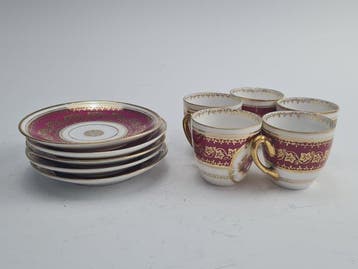 Wiener Keramik - Tasse et soucoupe (10) - Porcelaine - Pièce