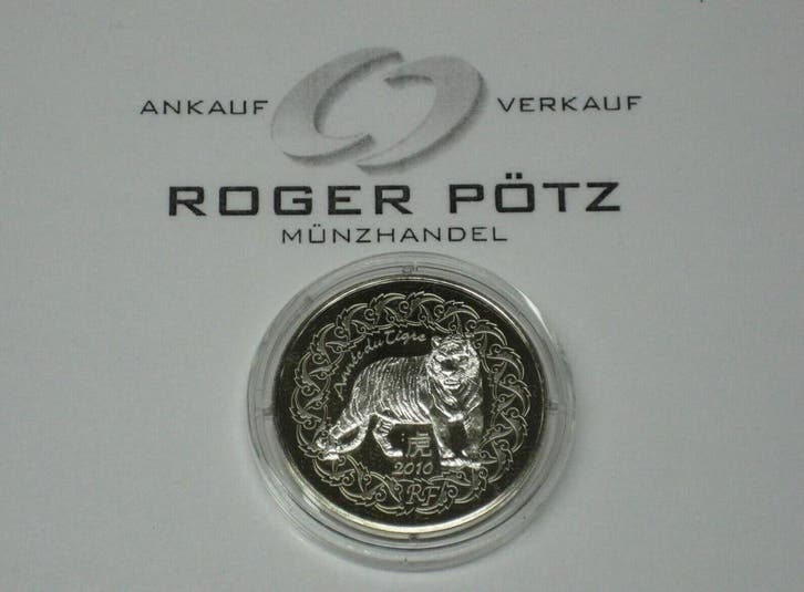 Frankreich 5 Euro 2010 Jahr des Tigers 2010 st Lunarserie..., Postzegels en Munten, Munten | Europa | Euromunten, België, Verzenden