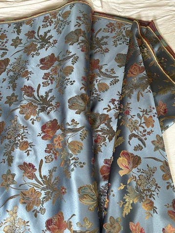 Damastweefsel San Leucio azuurblauw - 2,80 meter - Textiel -