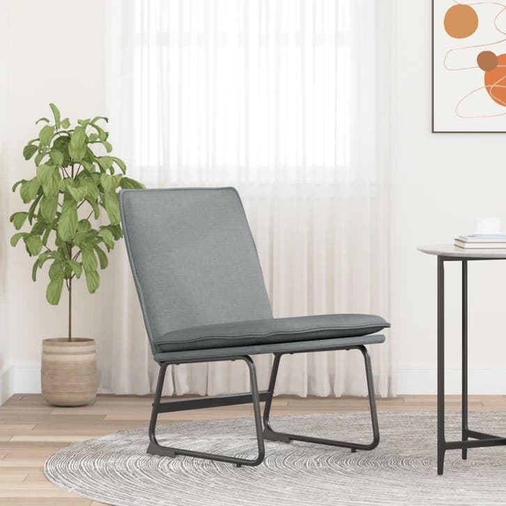 vidaXL Loungestoel 52x75x76 cm stof lichtgrijs, Huis en Inrichting, Fauteuils, Nieuw, Verzenden