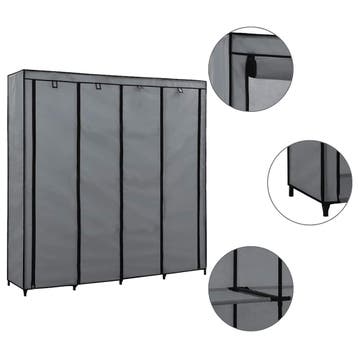 vidaXL Kledingkast met 4 vakken 175x45x170 cm grijs, Verzenden, Nieuw