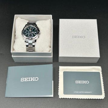 Seiko - Chronograph - Quartz - Green Dial - Zonder