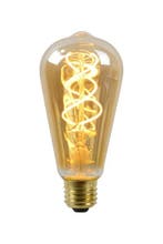 Lucide LED Lamp Long - Amber 2200K E27 5 Watt dimbaar, Verzenden