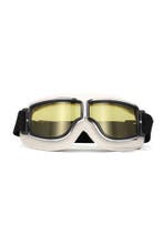 Goggles Motorbril Skibril Bril Wit Montuur Gele Glazen Leath, Ophalen of Verzenden, Nieuw