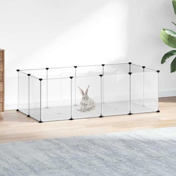 vidaXL Dierenhok klein 144x74x46,5 cm polypropeen en staal, Verzenden
