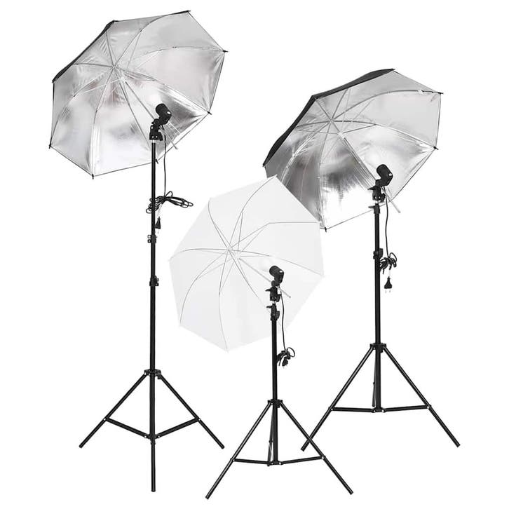 vidaXL Studioverlichtingsset met statieven en paraplus, Audio, Tv en Foto, Fotografie | Fotostudio en Toebehoren, Nieuw, Verzenden