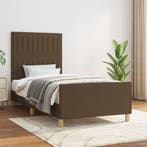 vidaXL Bedframe zonder matras 100x200 cm stof donkerbruin, Verzenden
