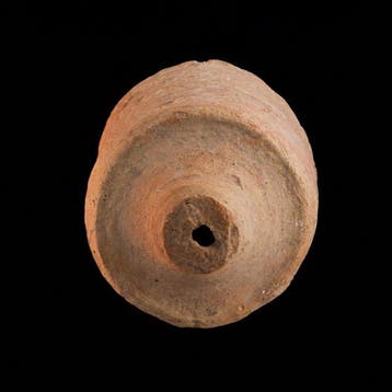 Oud-Romeins Terracotta Zeldzame buisvormige fles/olielamp –