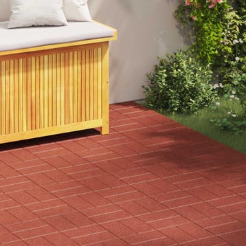vidaXL Stapsteen 6 st Rood 40,5 x 40,5 x 2 cm Rubber, Tuin en Terras, Tegels en Klinkers, Verzenden, Nieuw