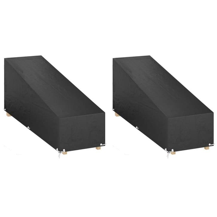 vidaXL Ligbedhoezen 2 st met 12 oogjes 205x75x40/70 cm, Tuin en Terras, Tuinmeubel-accessoires, Nieuw, Verzenden