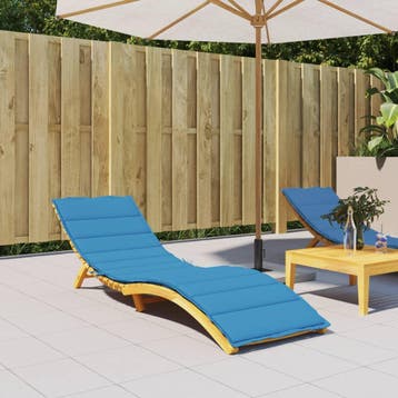 vidaXL Ligbedkussen 200x60x3 cm oxford stof blauw, Verzenden