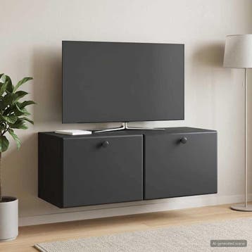 vidaXL Wandmontage TV-kast 78,5 x 31 x 30 cm Zwart Bewerkt, Verzenden, Nieuw