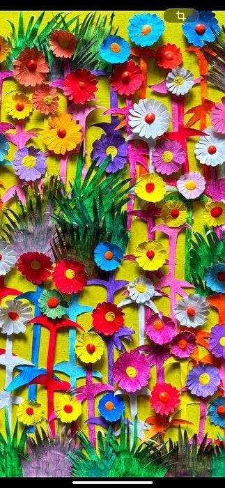 Mark Wright (1962) - Fiori di fondo rosso