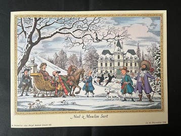 Tintin - Carte de voeux 1987 - Noël à Moulinsart - 1