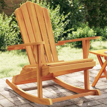 vidaXL Schommelstoel Adirondack massief teakhout, Jardin & Terrasse, Chaises de jardin, Verzenden