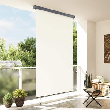 vidaXL Rolgordijn voor buiten 160x250 cm crème, Verzenden, Nieuw