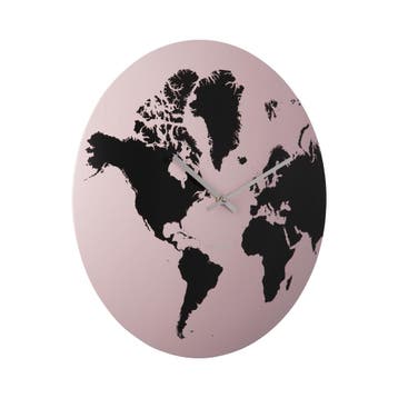 Karlsson Wandklok World Map roze | Retourdeal 29% korting, Verzenden, Nieuw