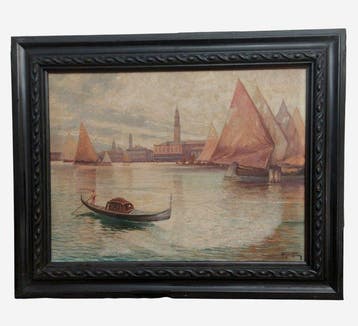 Italiaanse school (XX) - Veduta di Venezia, Antiquités & Art