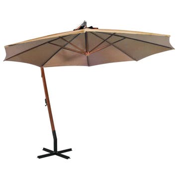 vidaXL Zweefparasol met paal 3,5x2,9 m massief vurenhout, Verzenden, Nieuw