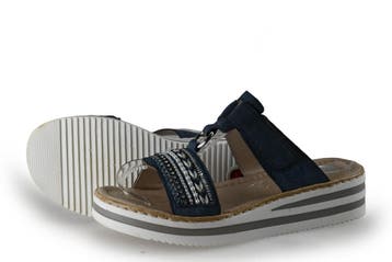 Rieker Slippers in maat 38 Blauw, Kleding | Dames, Schoenen, Slippers, Gedragen, Rieker, Verzenden