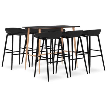 vidaXL 7-delige Barset zwart, Verzenden, Nieuw