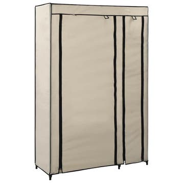 vidaXL Kledingkast opvouwbaar 110x45x175 cm stof crème, Verzenden