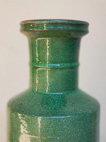 Antiek 19e-eeuwse Chinese appelgroene kraakglazuur