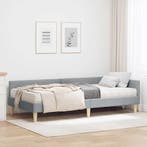 vidaXL Hoekbedframe met Matras met matras 2 pcs Lichtgrijs, Huis en Inrichting, Slaapkamer | Bedden, Verzenden, Nieuw