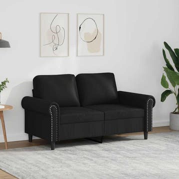 vidaXL Tweezitsbank / zetel 120 cm kunstleer zwart, Maison & Meubles, Canapés | Salons, Verzenden