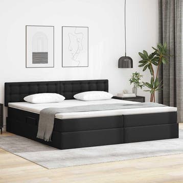 vidaXL Opslag bed met matras met opslag Zwart 200 x 200 cm, Huis en Inrichting, Slaapkamer | Bedden, Verzenden, Nieuw