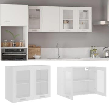 vidaXL Bovenkast Lyon 80x31x60 cm bewerkt hout wit, Huis en Inrichting, Verzenden, Nieuw