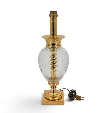Lampe de table - Laiton, Cristal - Amphore de cristal, Nieuw