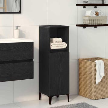 Badkamerkast Zwart eiken 100cm | 66% korting, retour deal, Verzenden, Spiegelkast