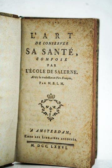 M.B.L.M - Lart de conserver sa santé, composé par lécole