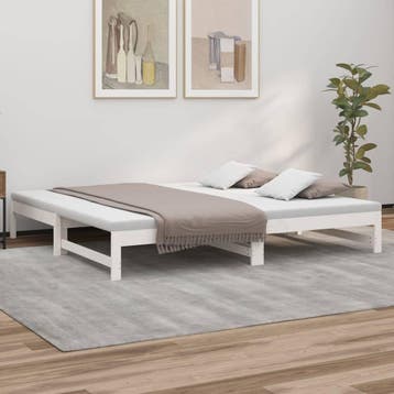 vidaXL Slaapbank uitschuifbaar 2x(80x200) cm massief, Verzenden, Nieuw