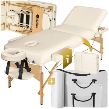 3-zones massagetafel met 10 cm matras en houten frame, Verzenden, Nieuw