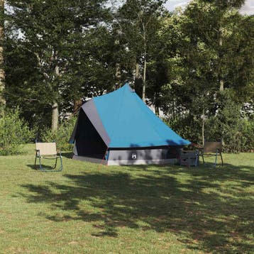 vidaXL Tipi Tent 8-persoons Blauw taft, Verzenden, Nieuw