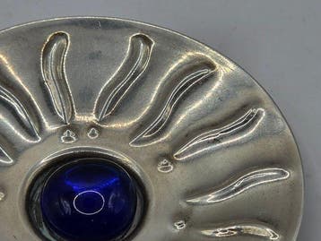Schaal - .830 zilver - Griekse blauwe cabochon