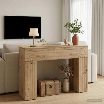 vidaXL Salontafel Artisanaal eiken 102 x 35 x 75 cm Bewerkt, Verzenden, Nieuw