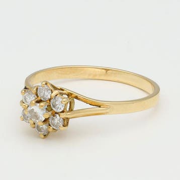Ring - 18 karaat Geel goud Diamant (Natuurlijk)