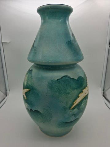 Vase - Faïence - Vaas avec un oiseau