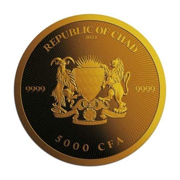 Tsjaad. 5000 Francs 2024 1 oz Chad Cannabis Canada Flag 24k